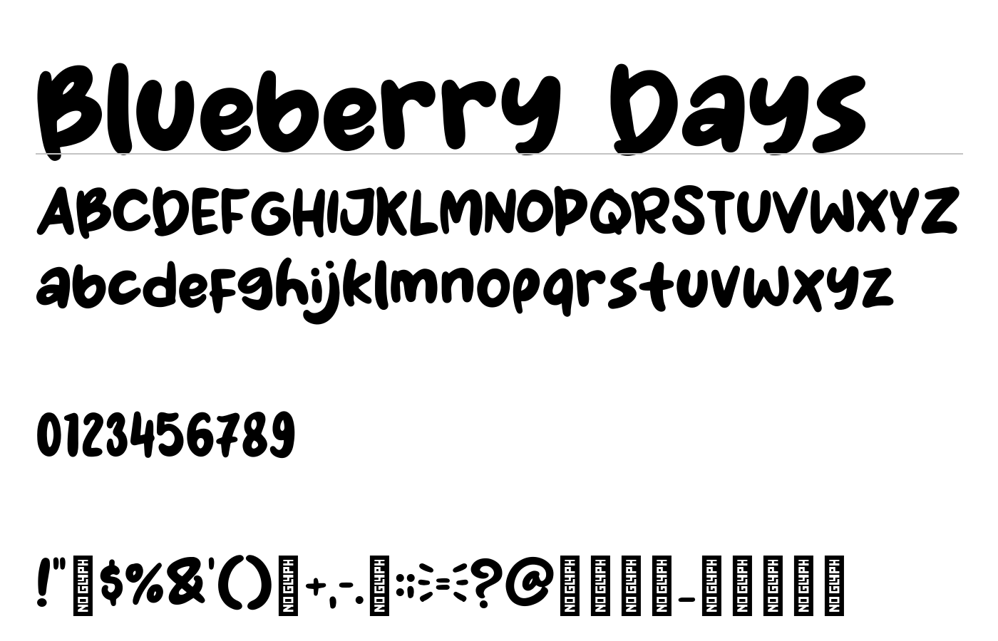 Blueberry Days Font preview