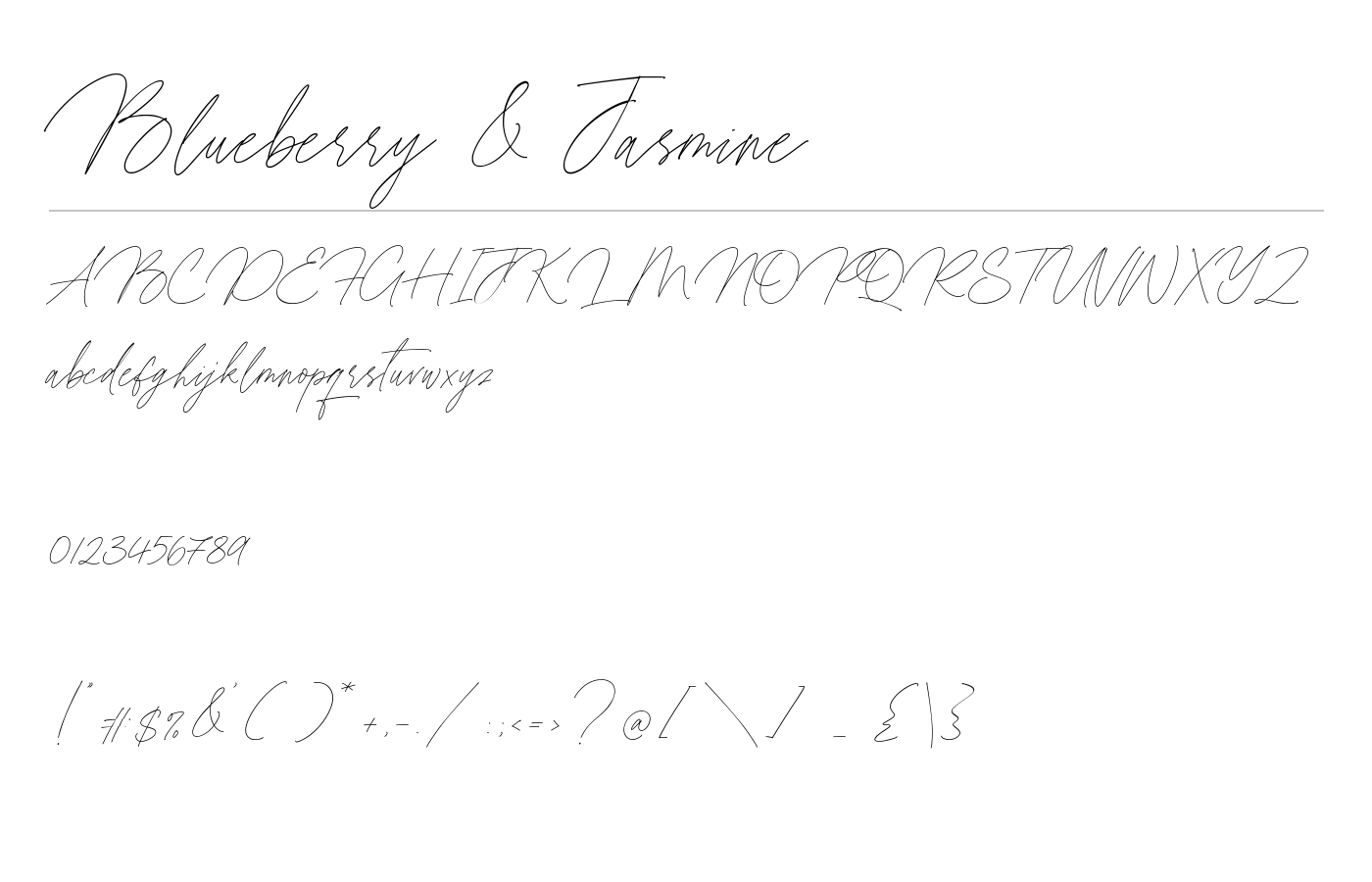 Blueberry & Jasmine Font preview