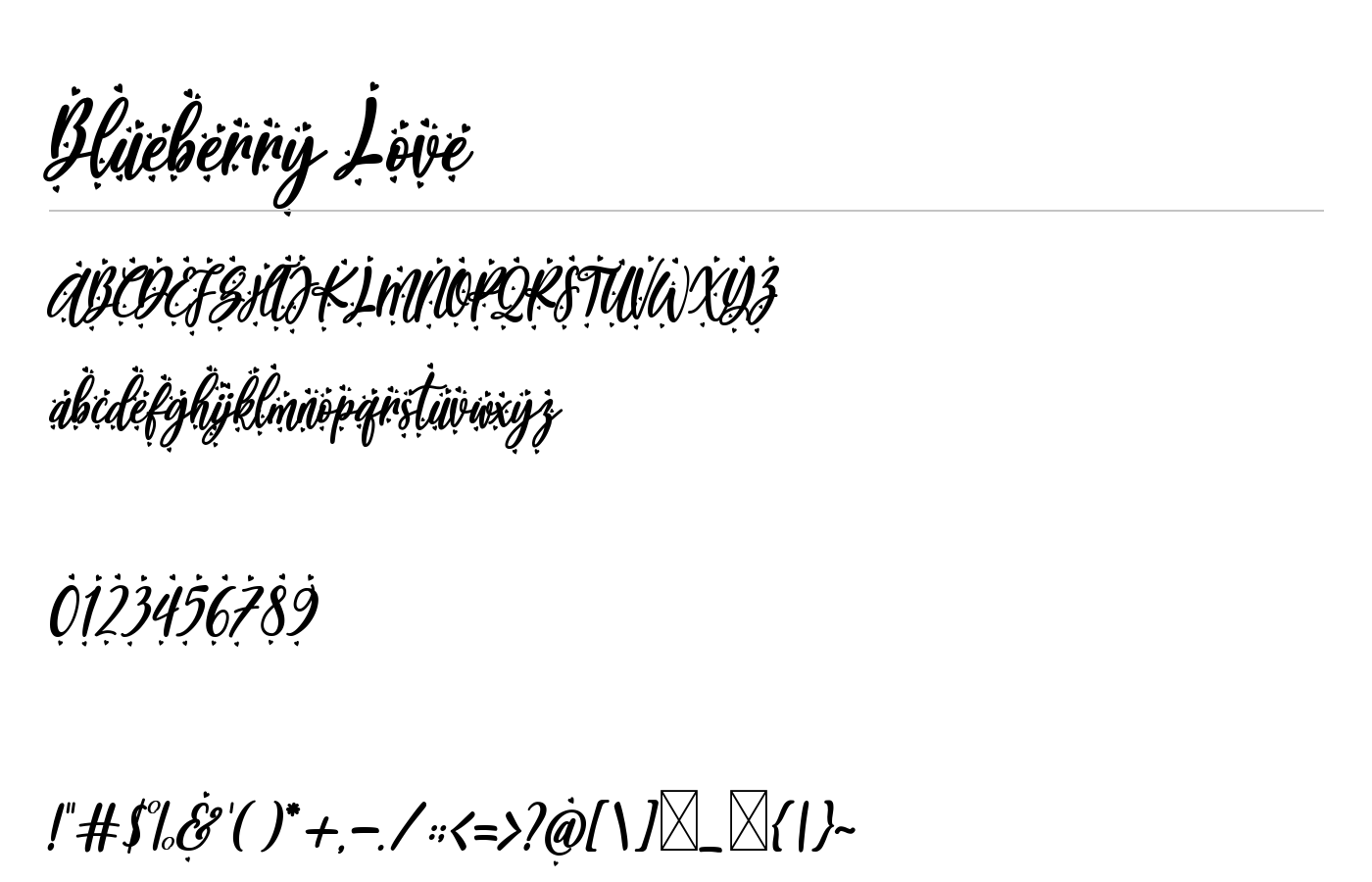 Blueberry Font preview
