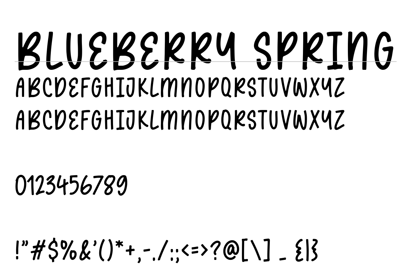 blueberry spring Font preview