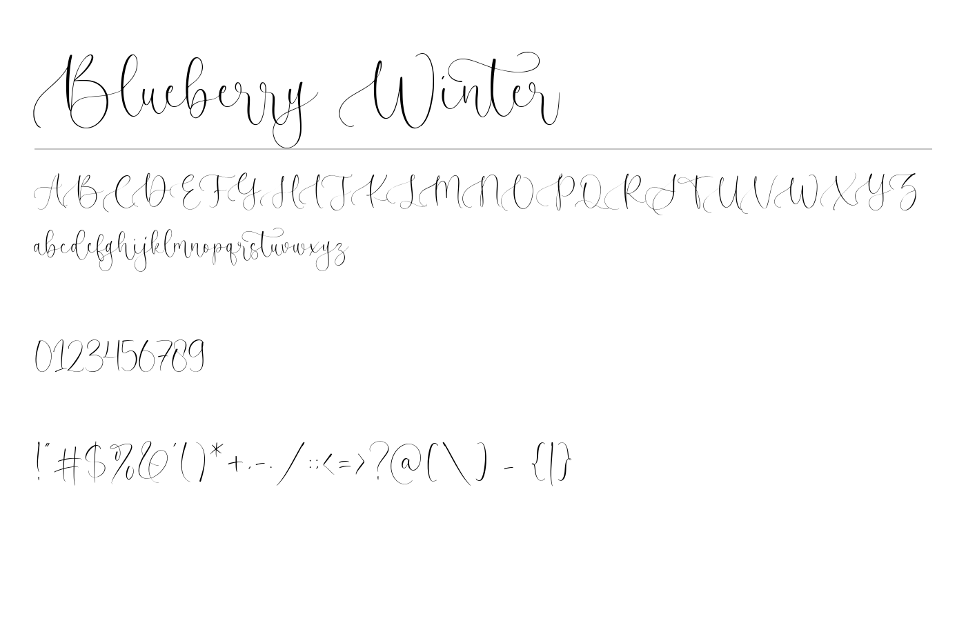 Blueberry Winter Font preview