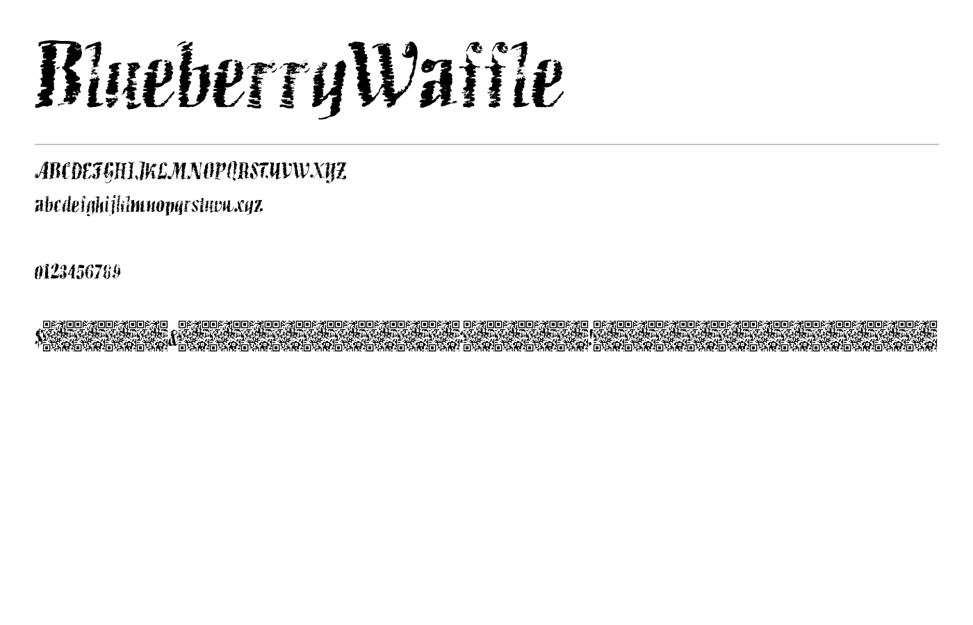 BlueberryWaffle Font preview