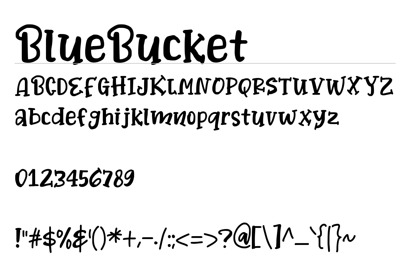BlueBucket Font preview