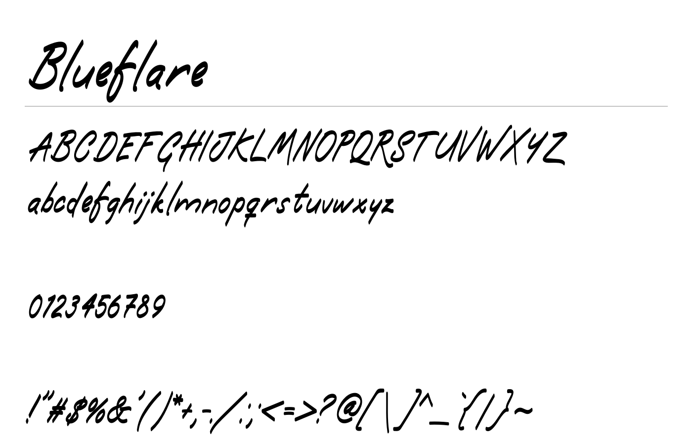 Blueflare Font preview