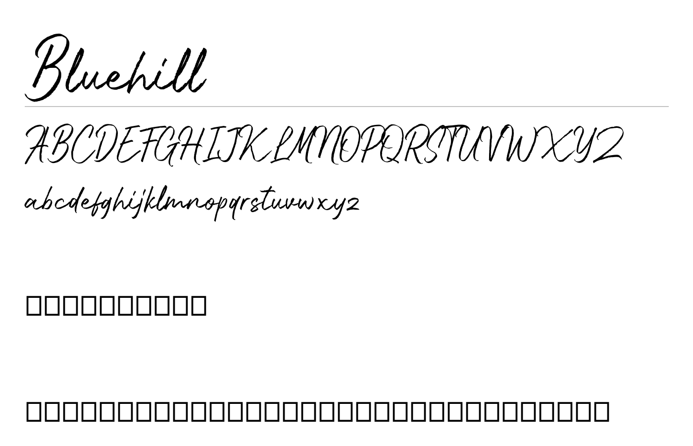Bluehill Font preview