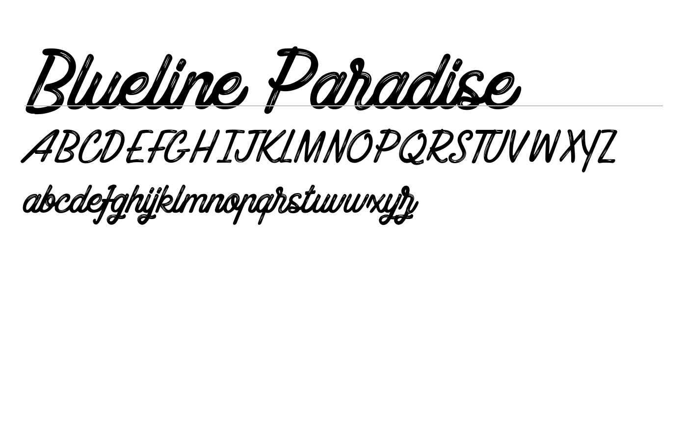 Blueline Paradise Font preview