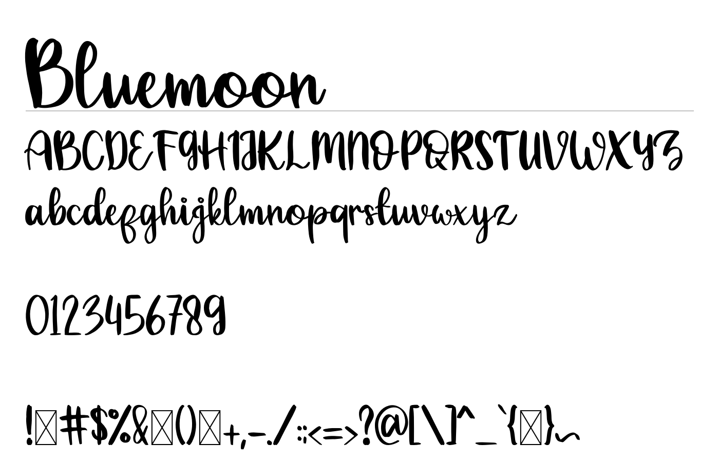 Bluemoon Font preview