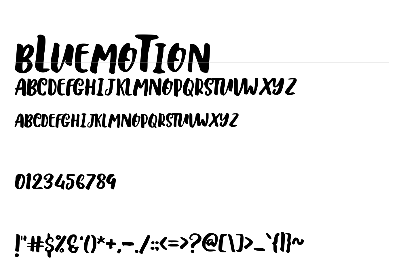 bLuemoTion Font preview