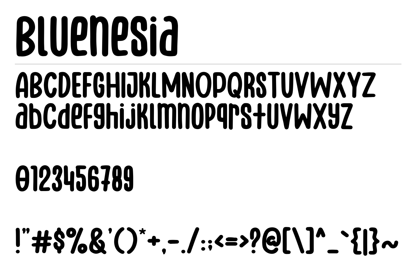 Bluenesia Font preview
