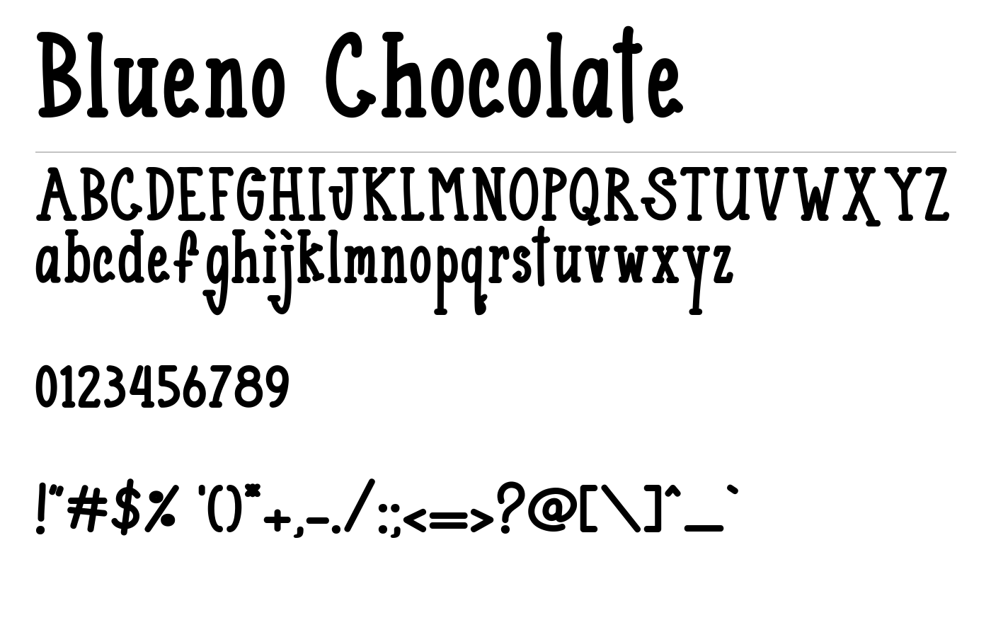Blueno Chocolate Font preview