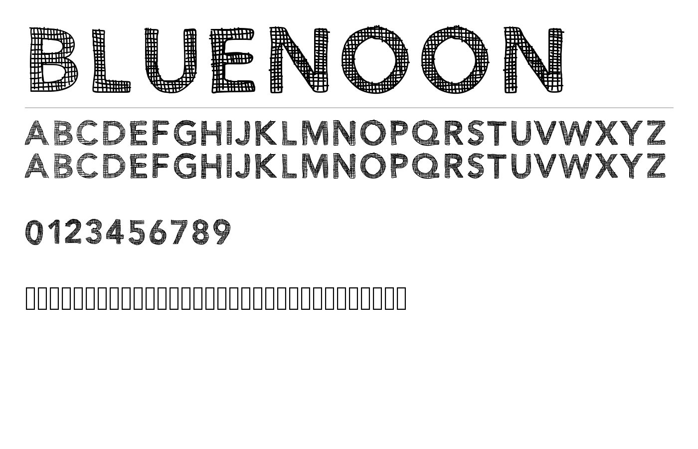 BlueNoon Font preview