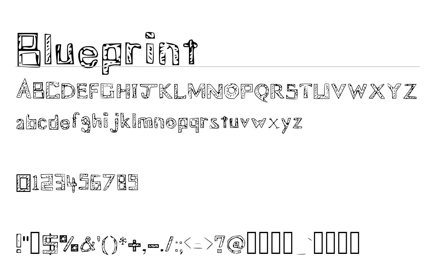 Blueprint Font preview