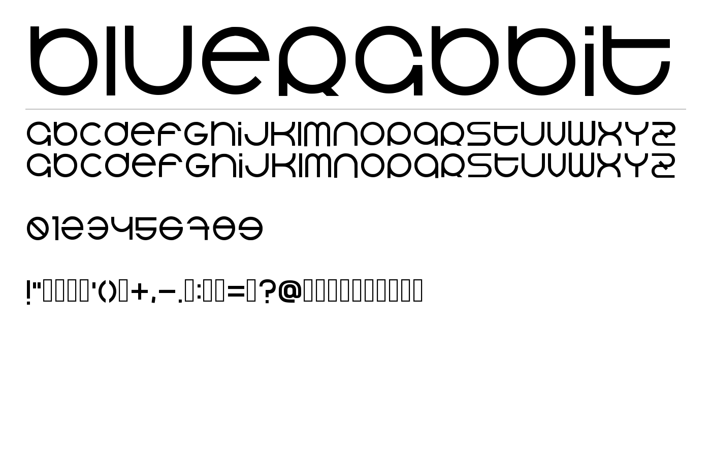 Bluerabbit Font preview