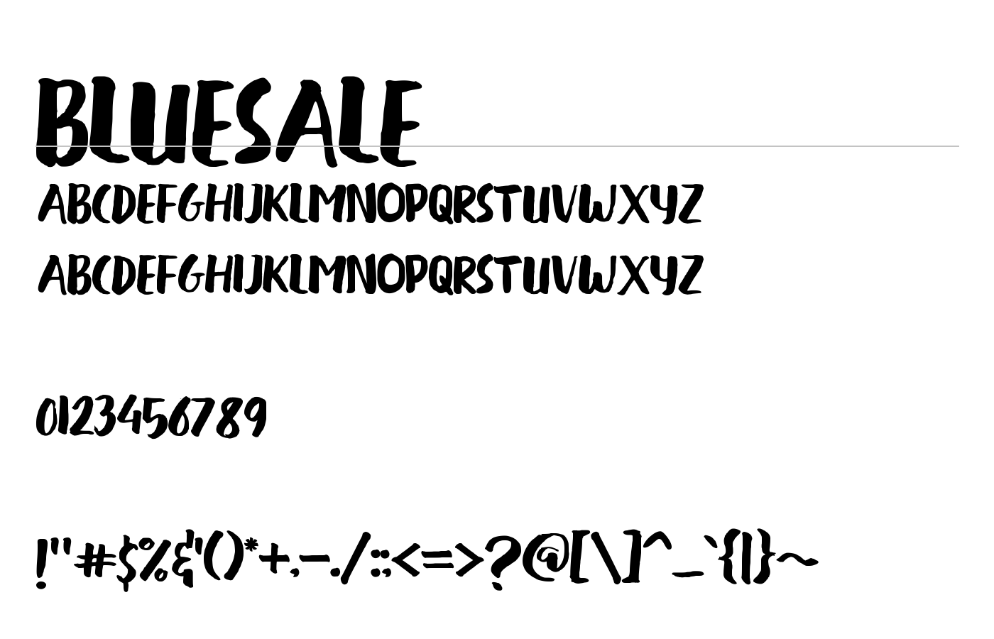 BLUESALE Font preview