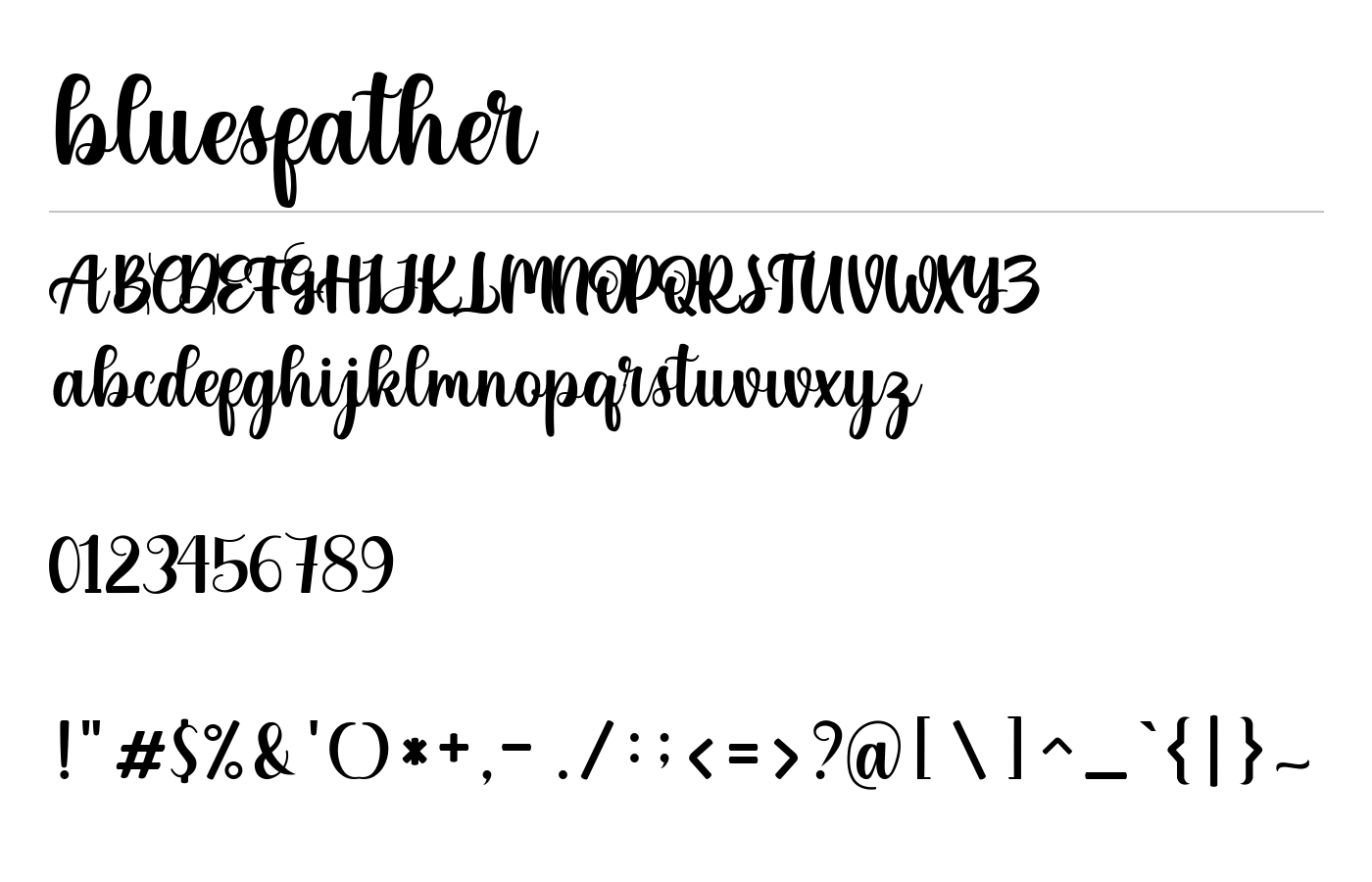 bluesfather Font preview
