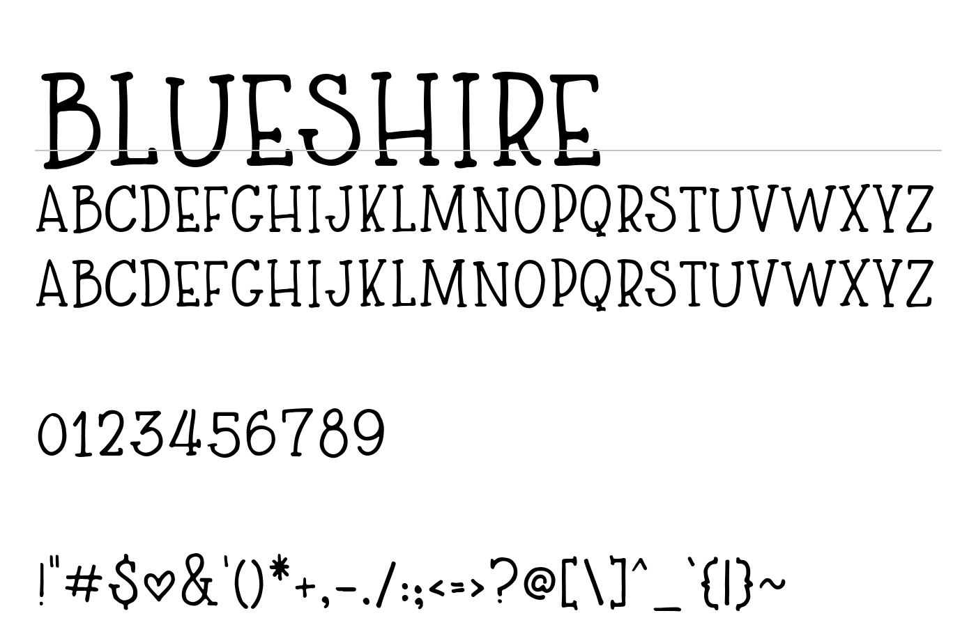 Blueshire Font preview