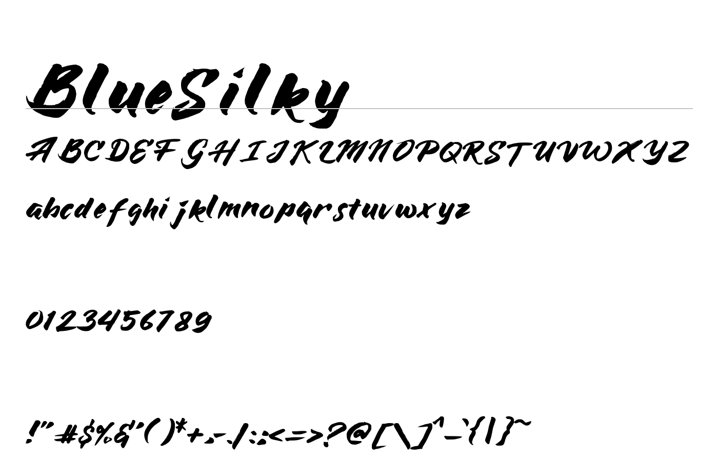 BlueSilky Font preview