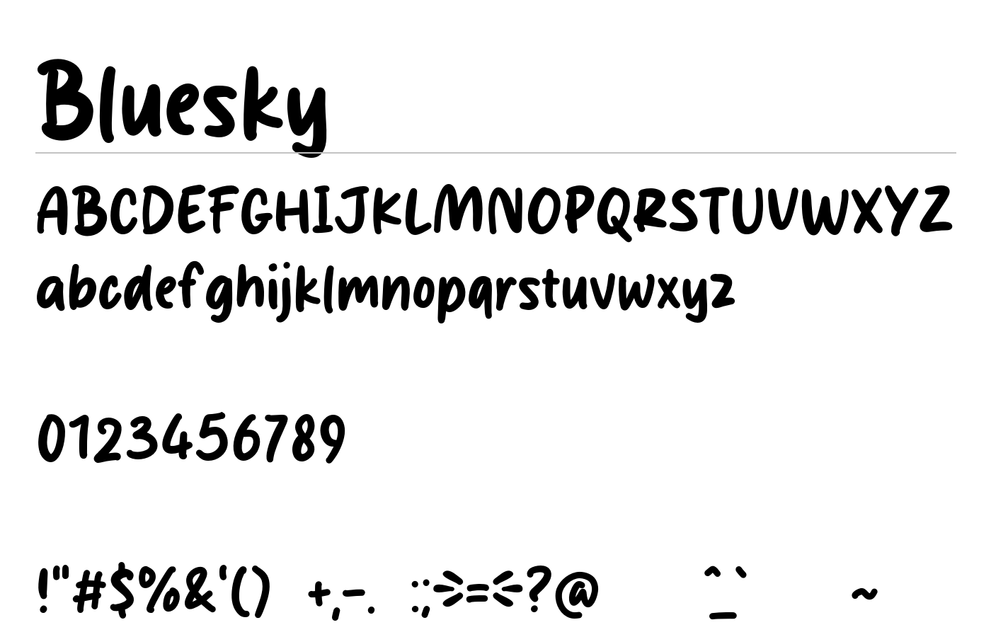 Bluesky Font preview