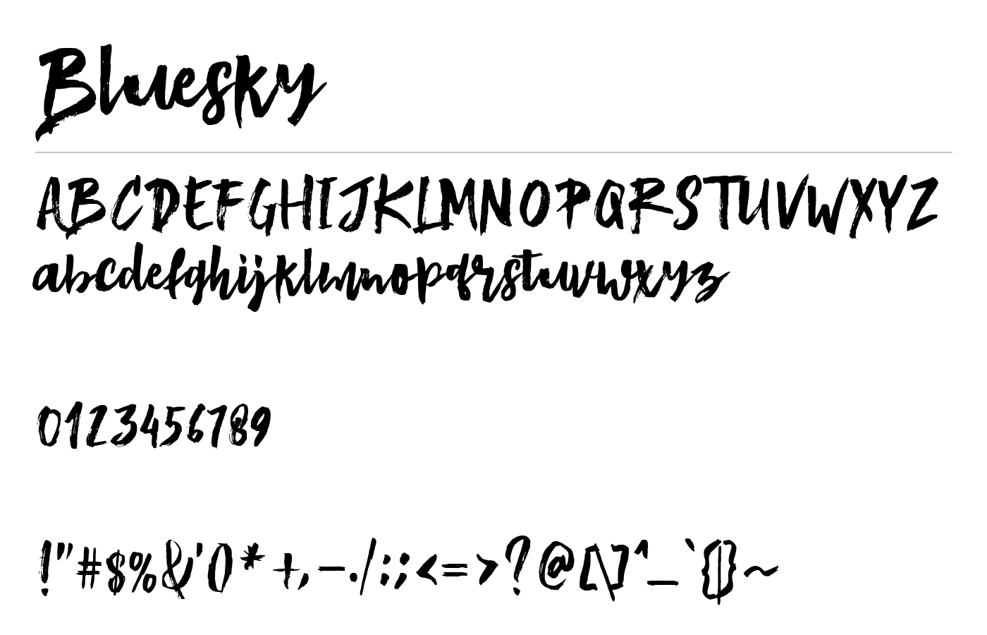 Bluesky Font preview