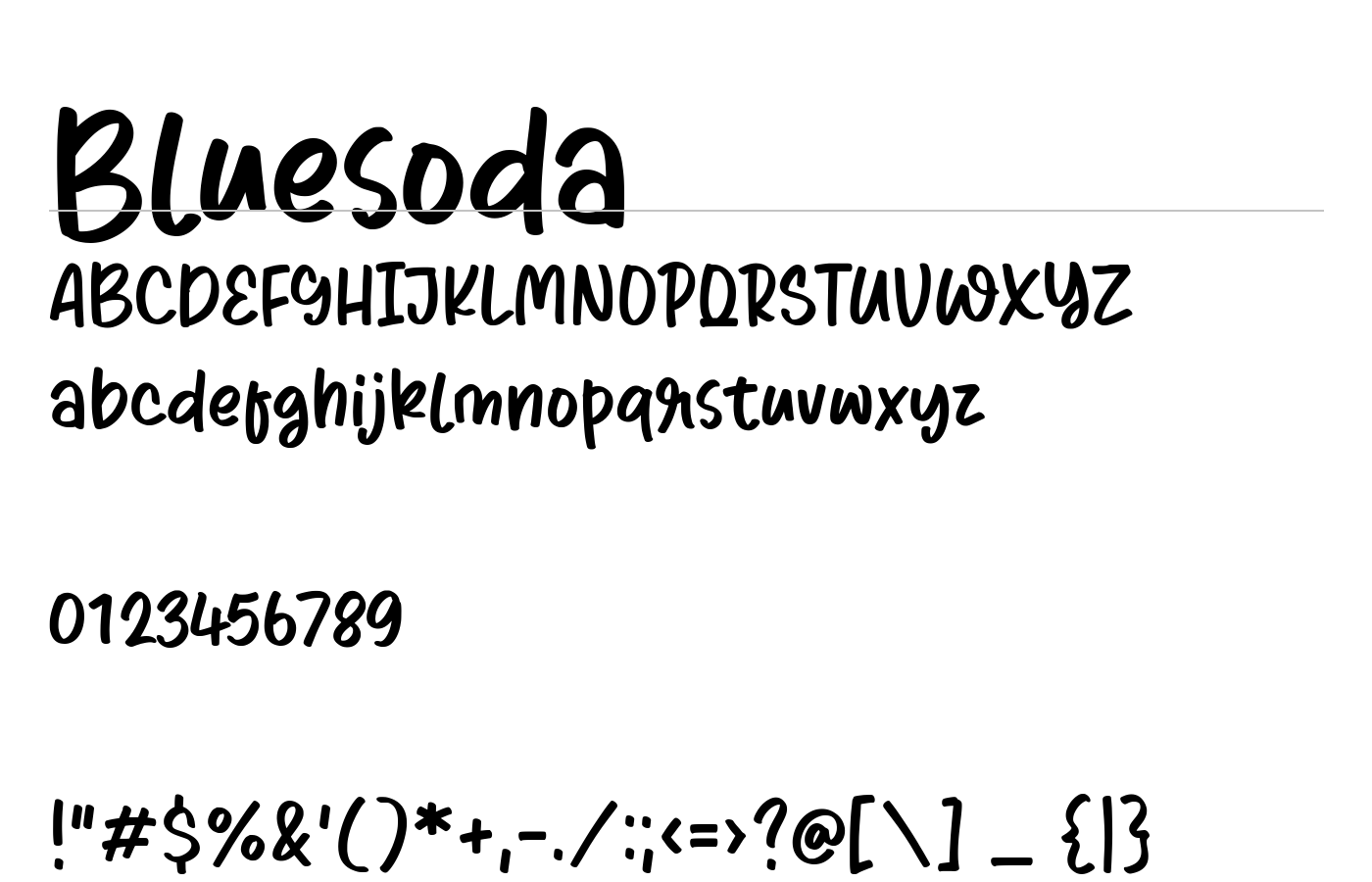 Bluesoda Font preview