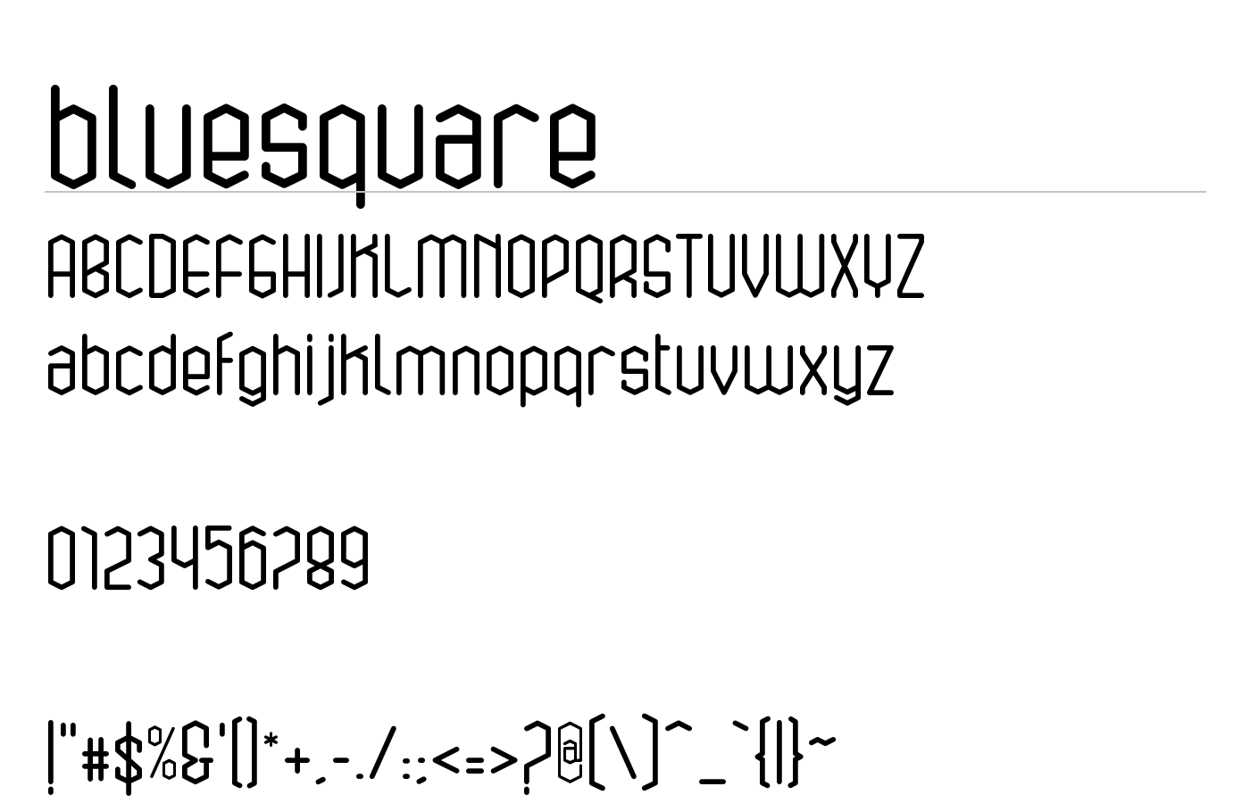 bluesquare Font preview