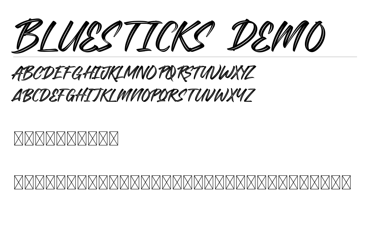 Bluesticks Demo Font preview