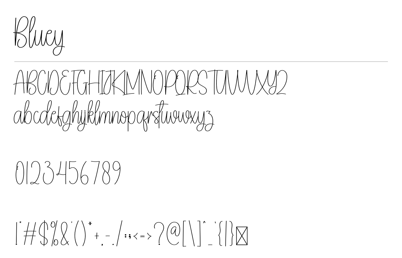 Bluey Font preview