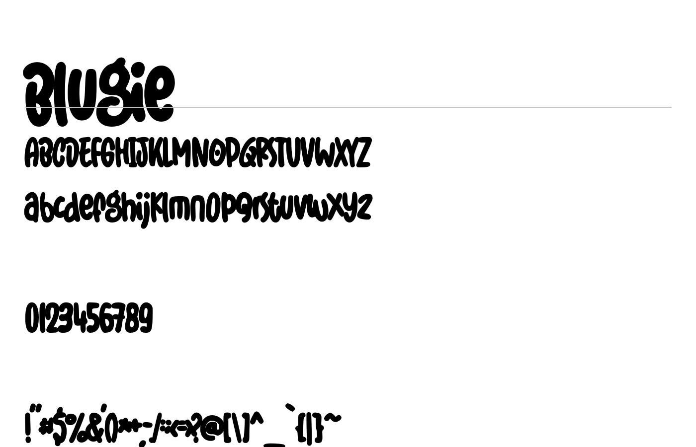 Blugie Font preview