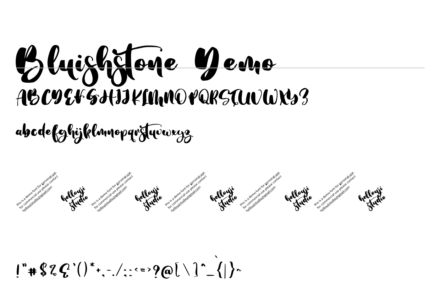 Bluishstone Demo Font preview