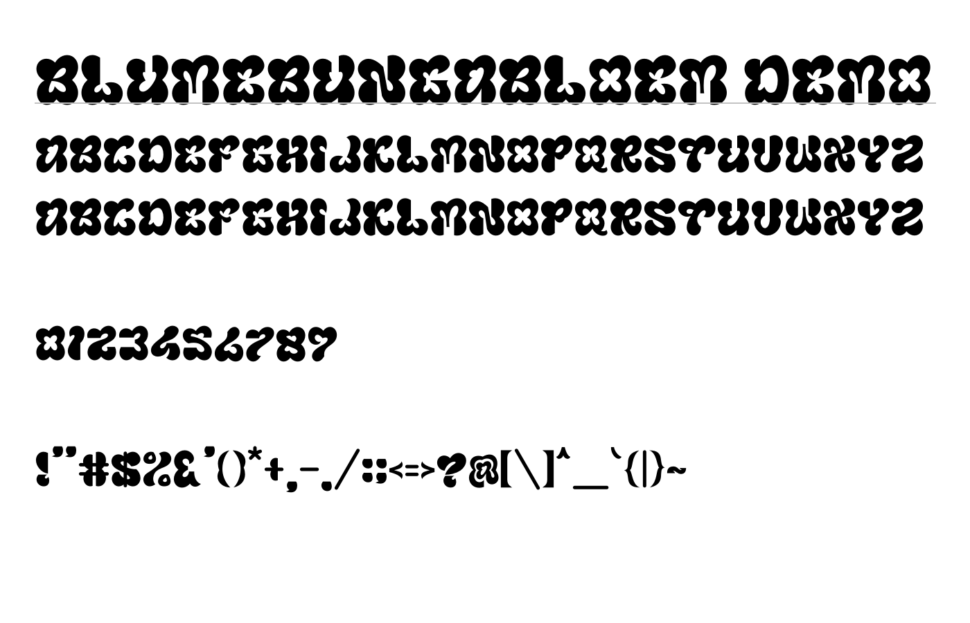 Blumebungabloem Font preview