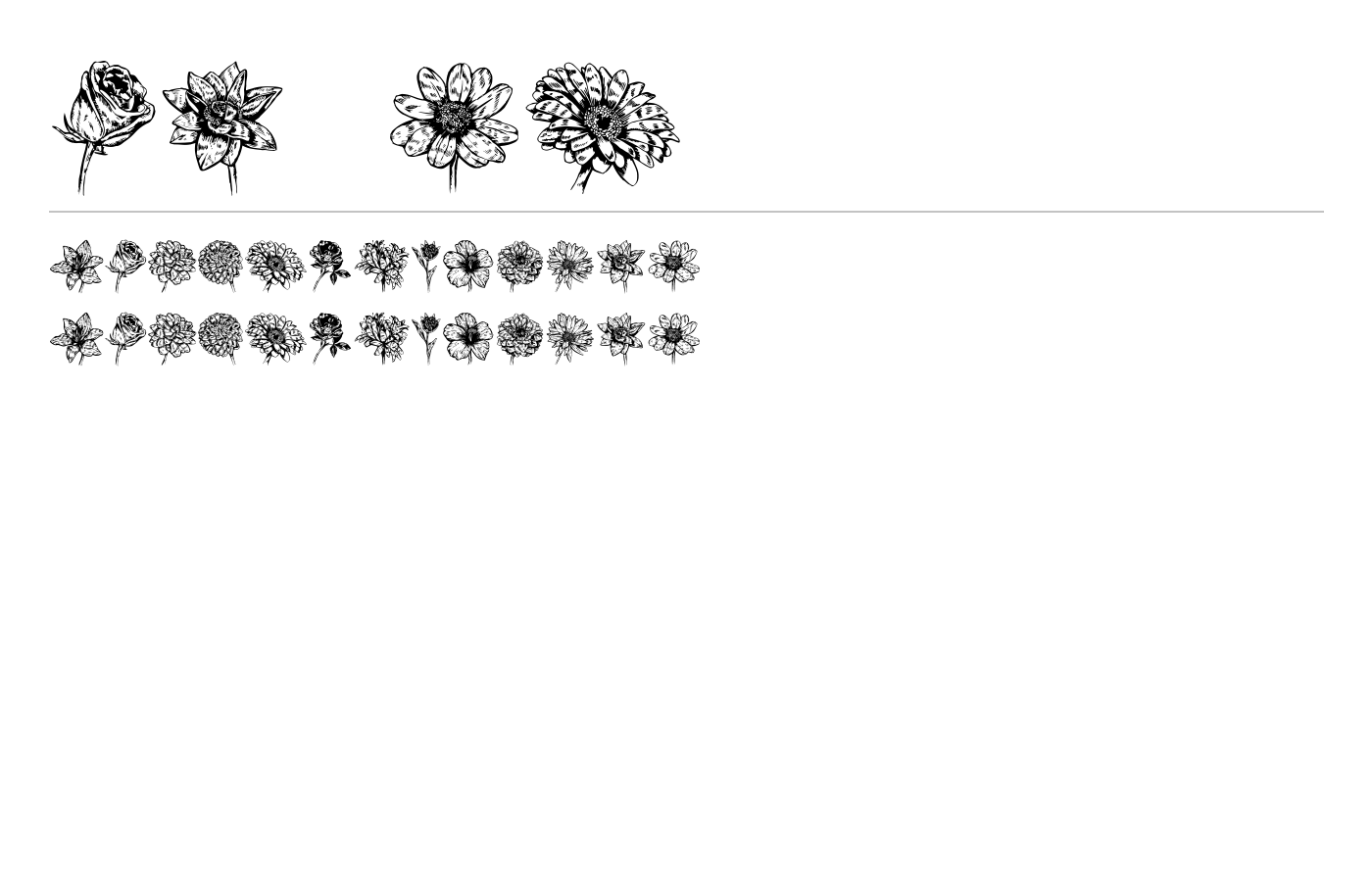 Blumen Font preview