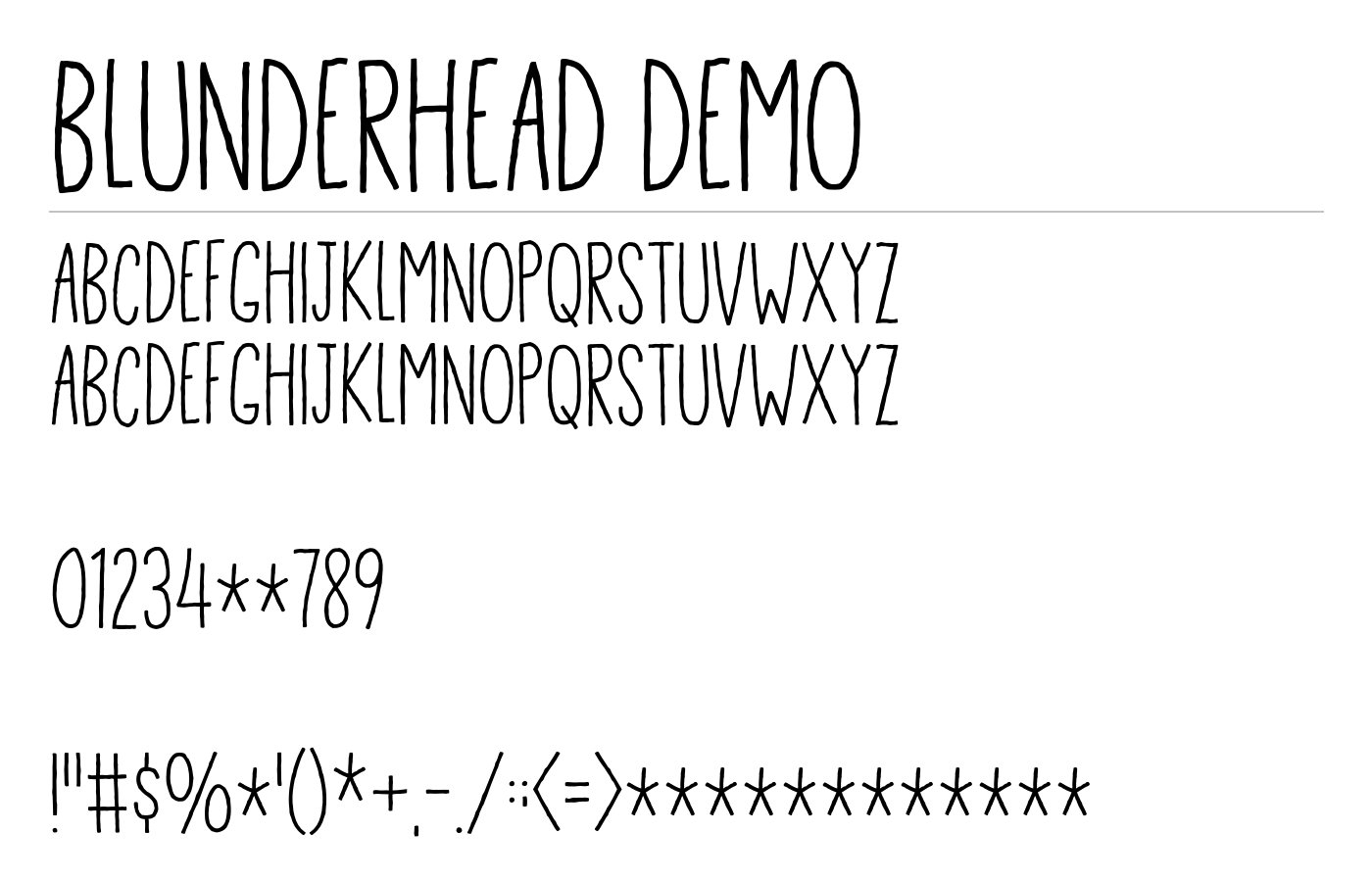 Blunderhead DEMO Font preview