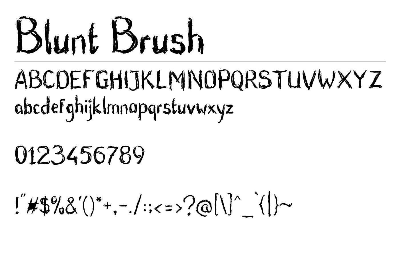Blunt Brush Font preview
