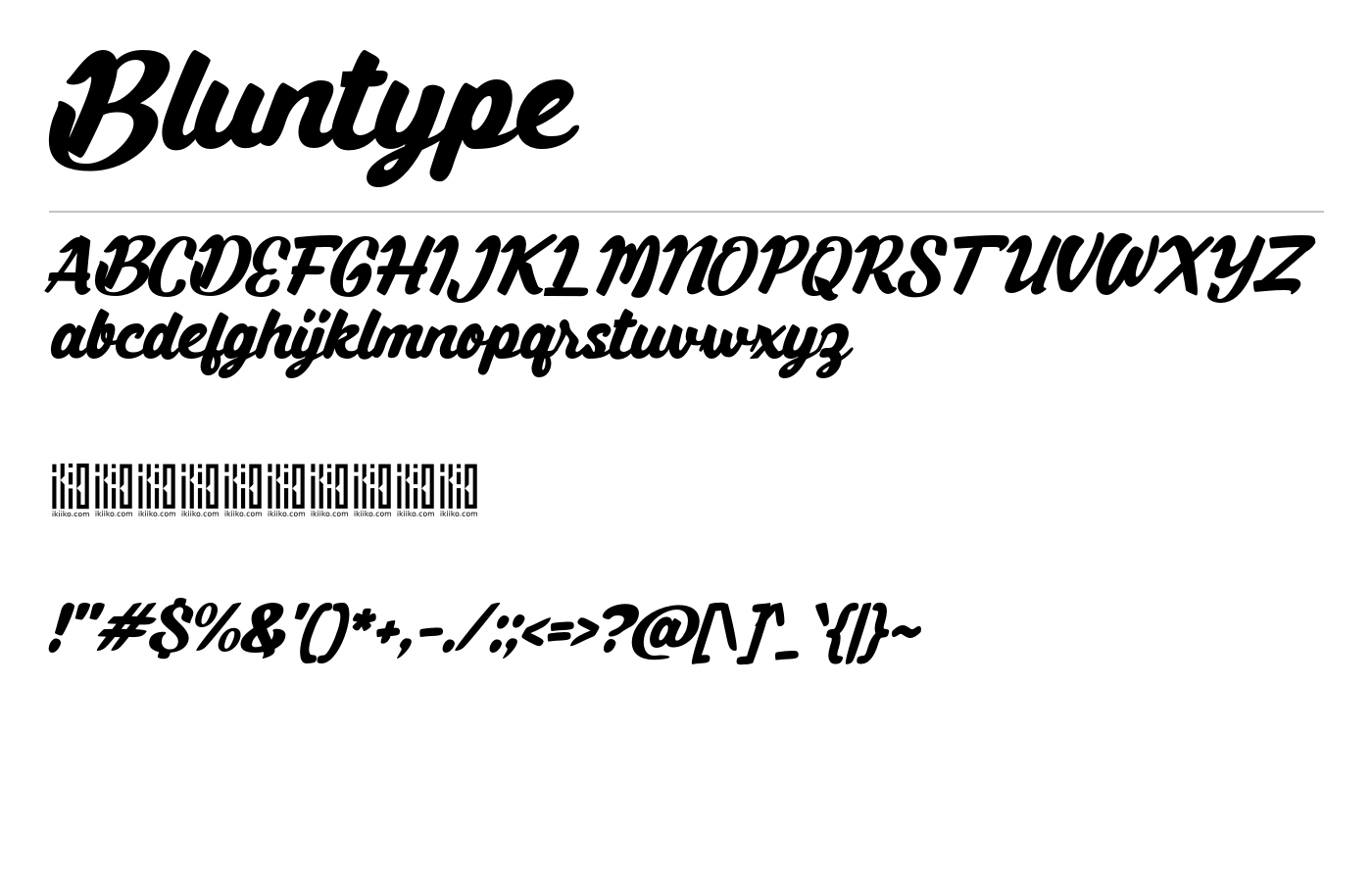 Bluntype Font preview
