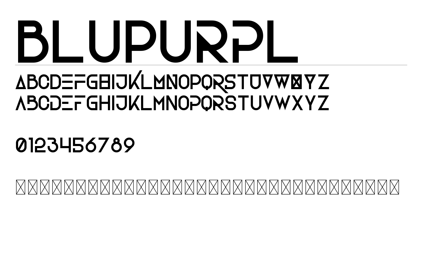BluPurpl Font preview