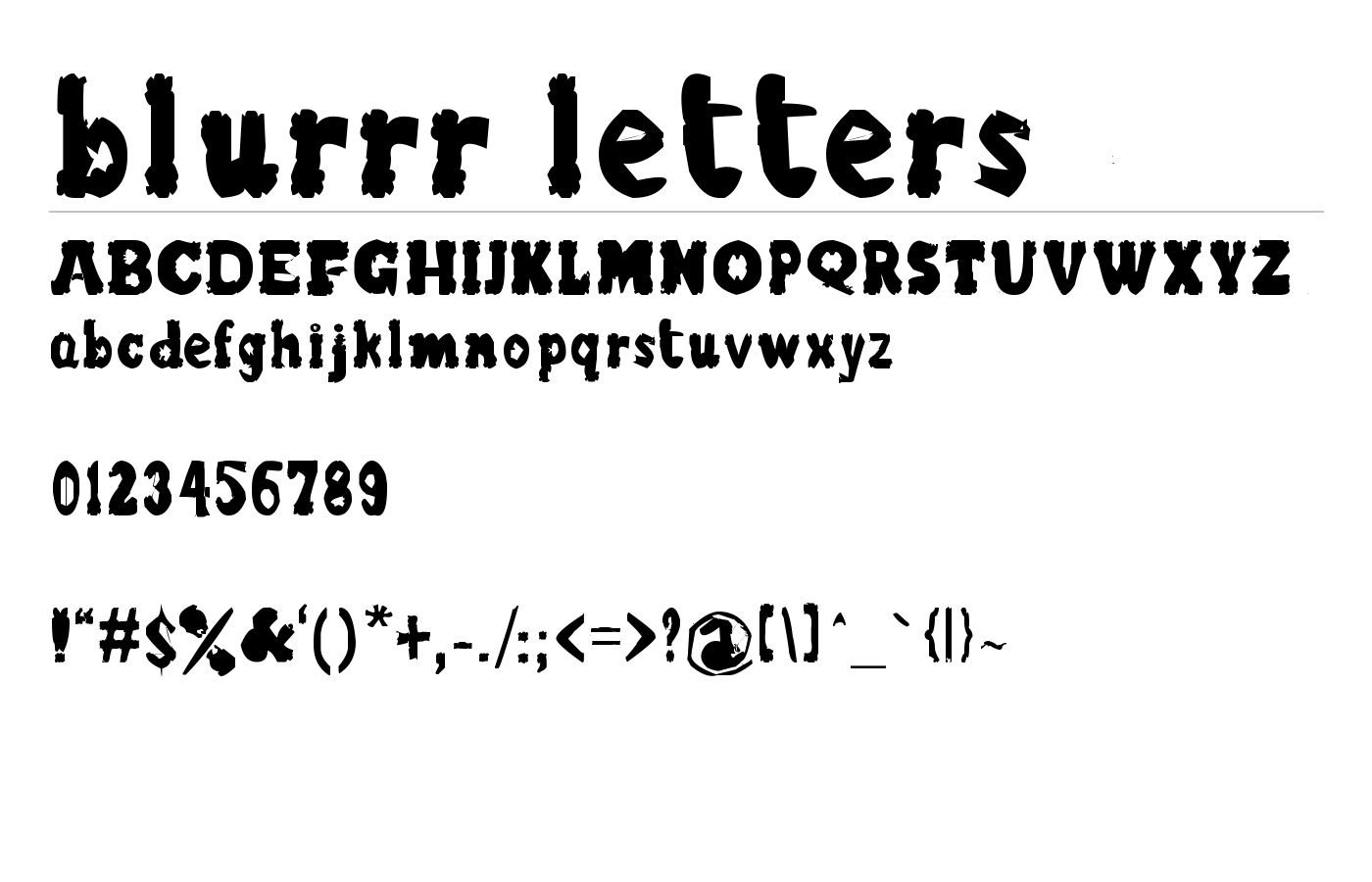 blurrr letters Font preview