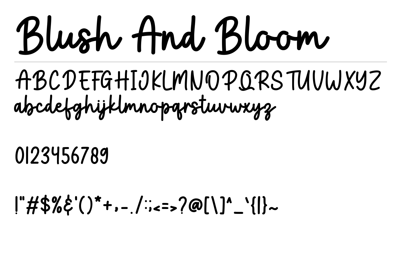Blush And Bloom Font preview