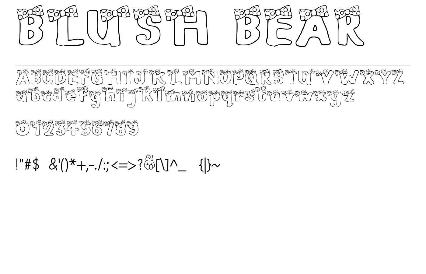 BLUSH BEAR Font preview
