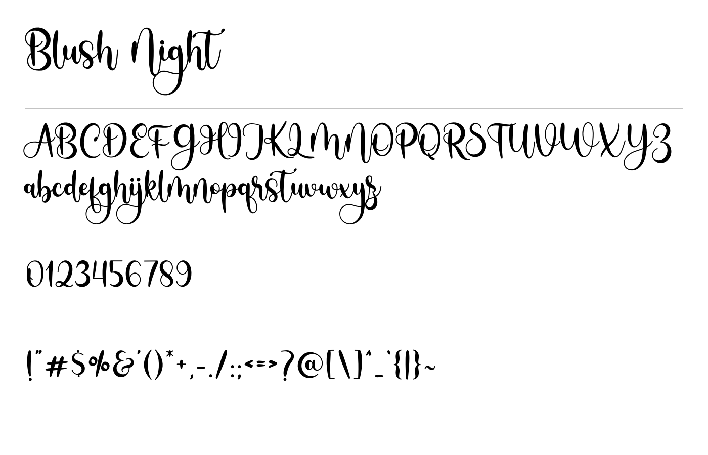 Blush Night Font preview