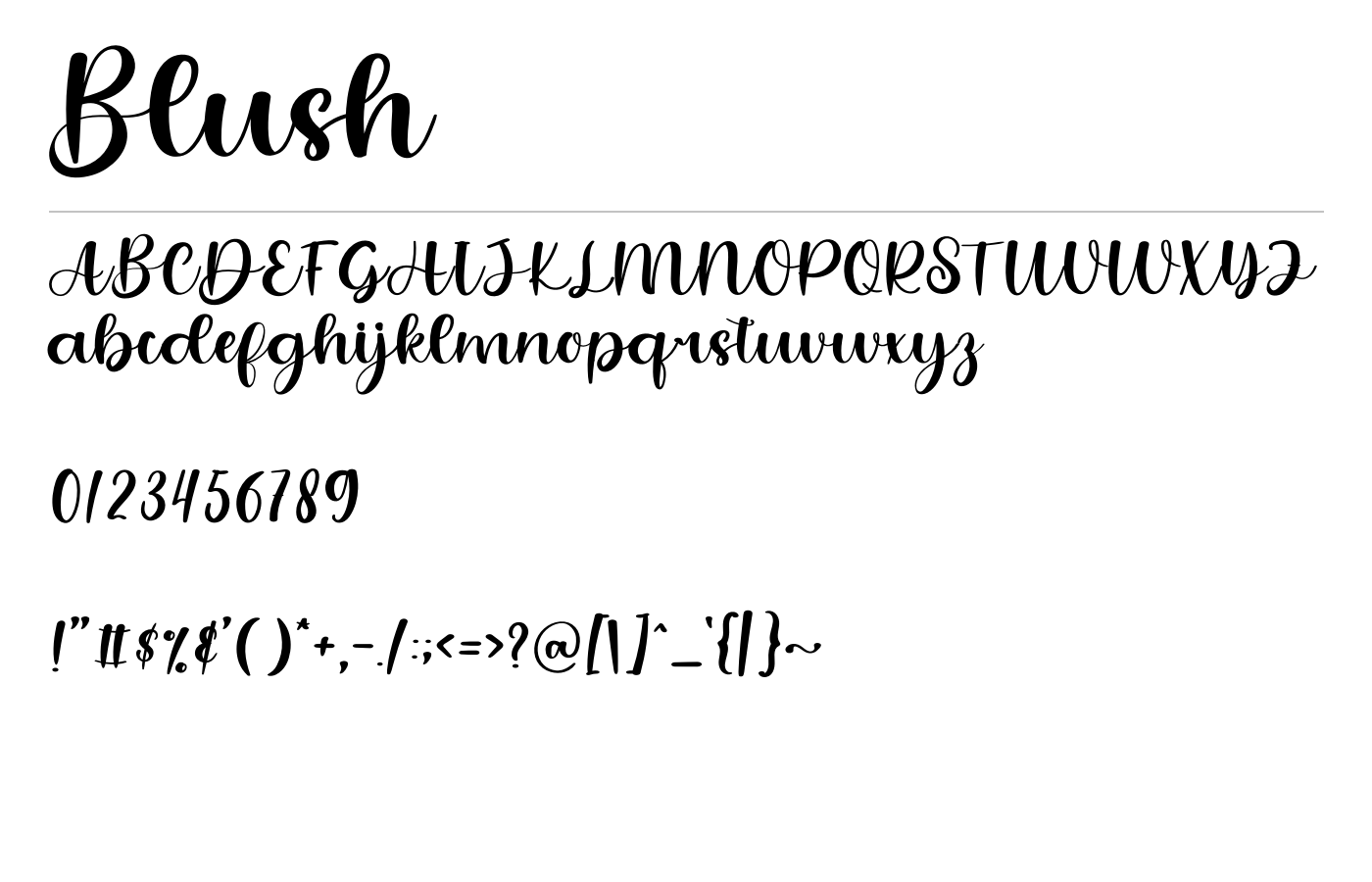 Blush Font preview