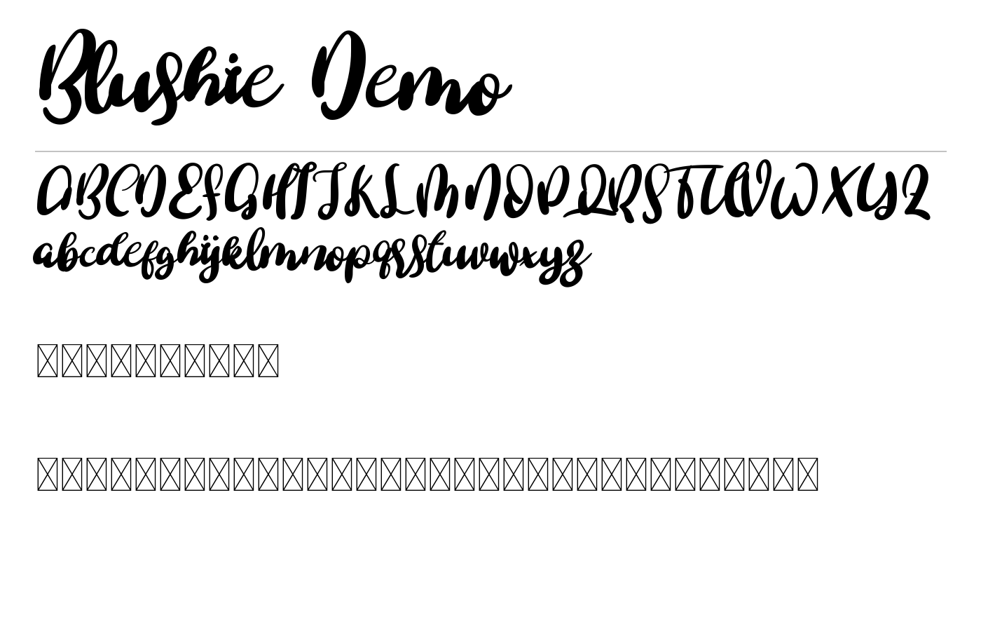 Blushie Demo Font preview