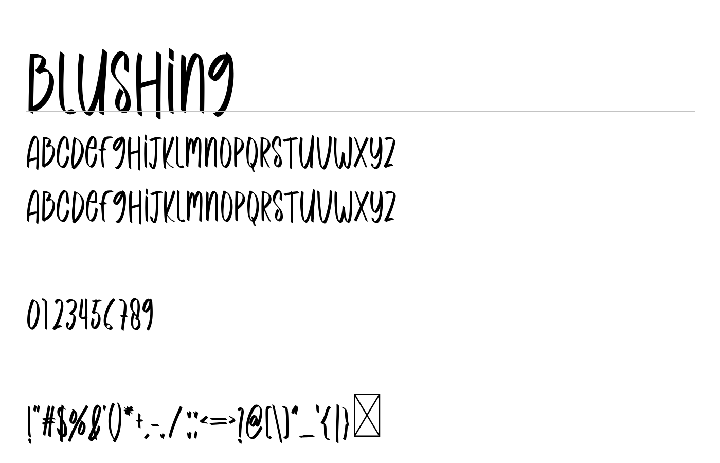 Blushing Font preview