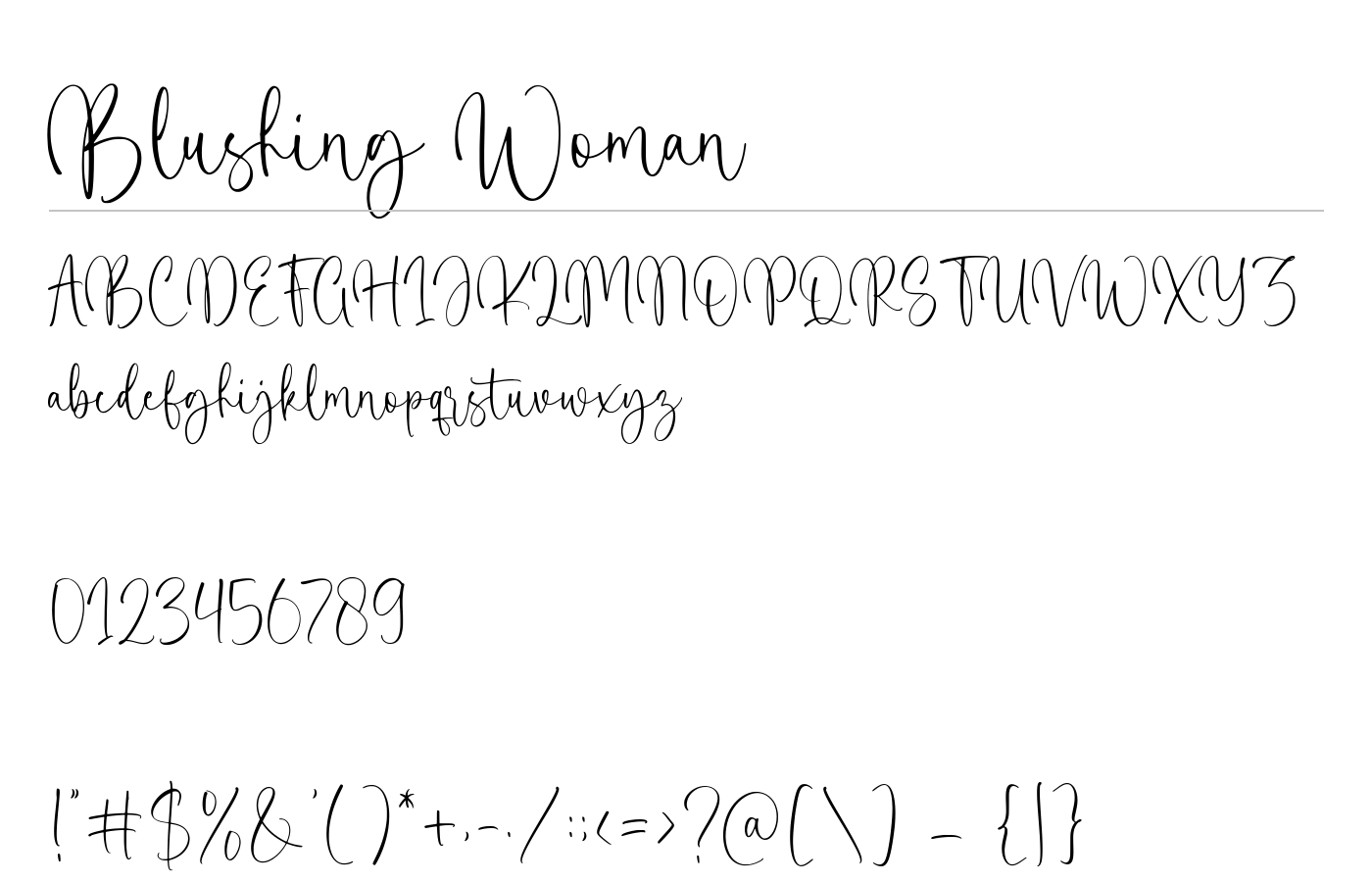 Blushing Woman Font preview