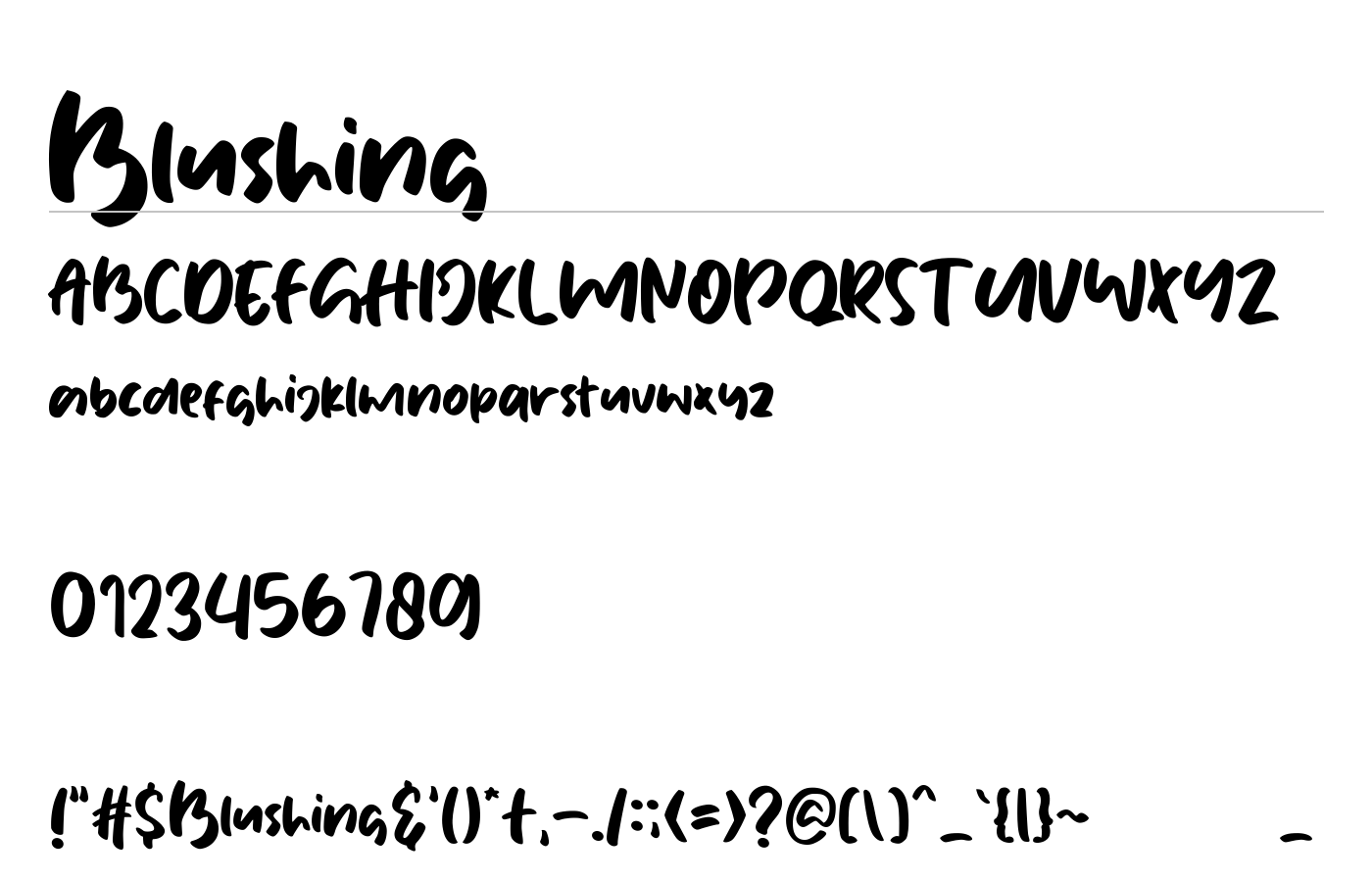 Blushing Font preview