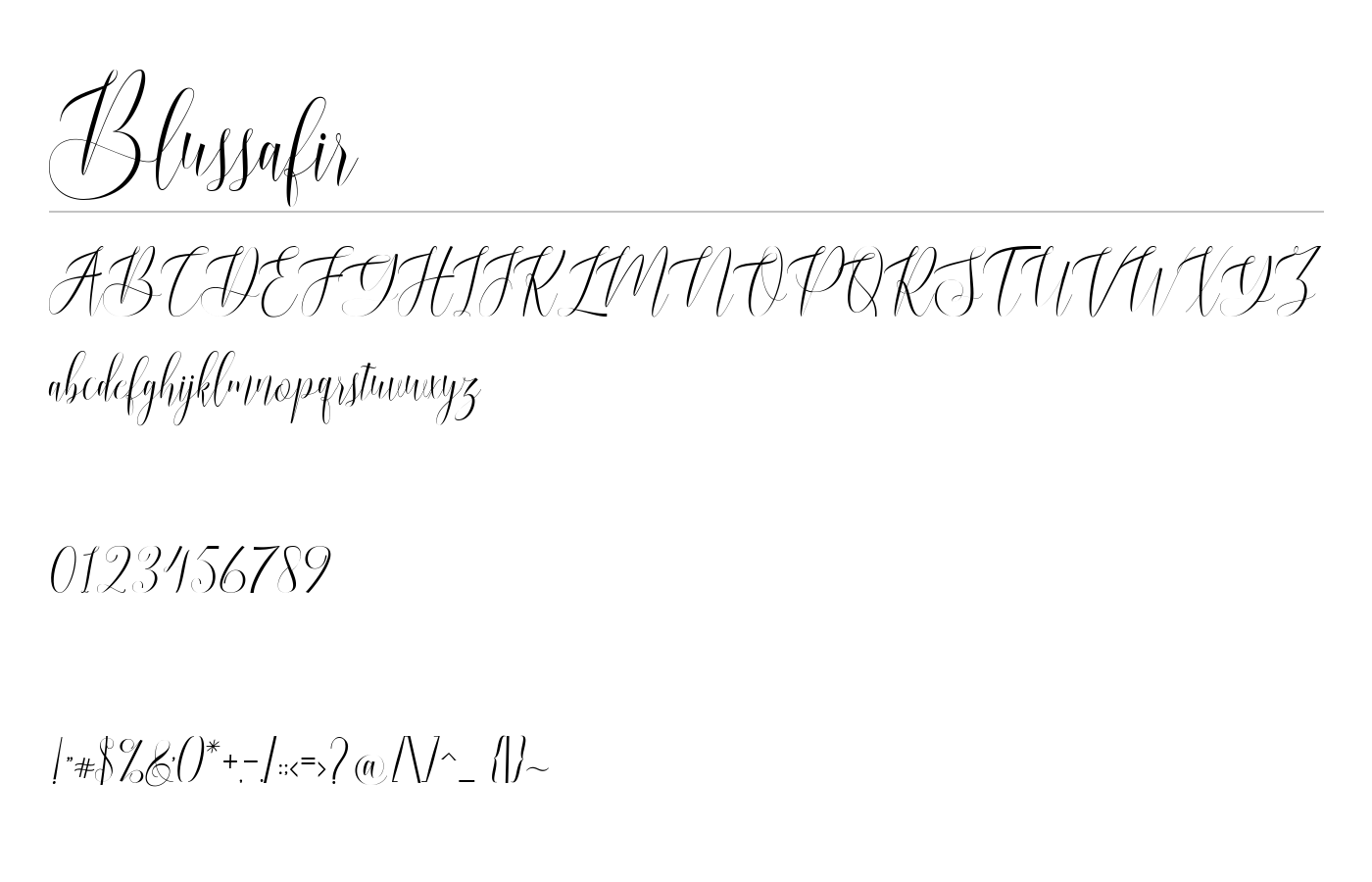 Blussafir Font preview