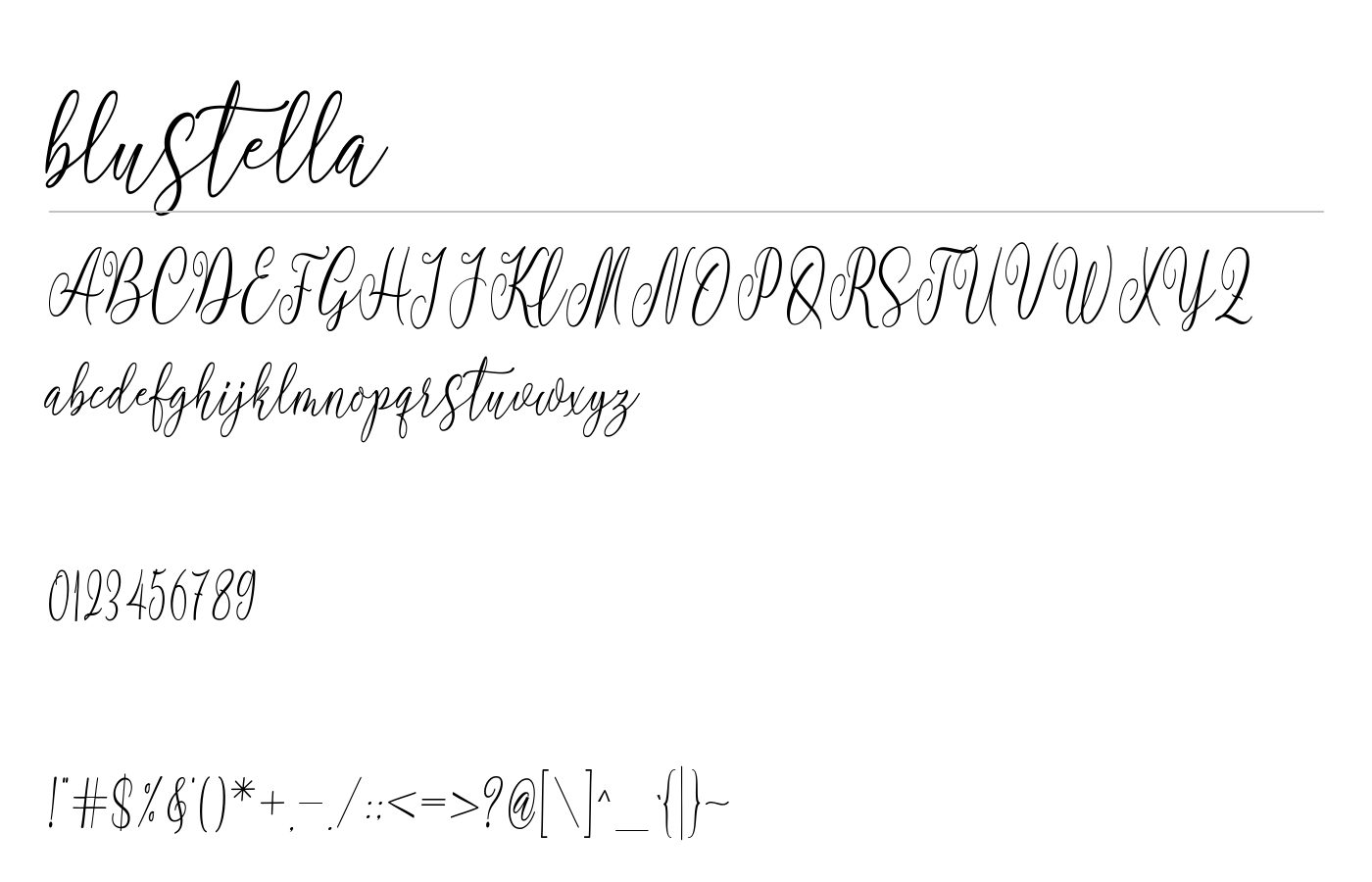 blustella Font preview
