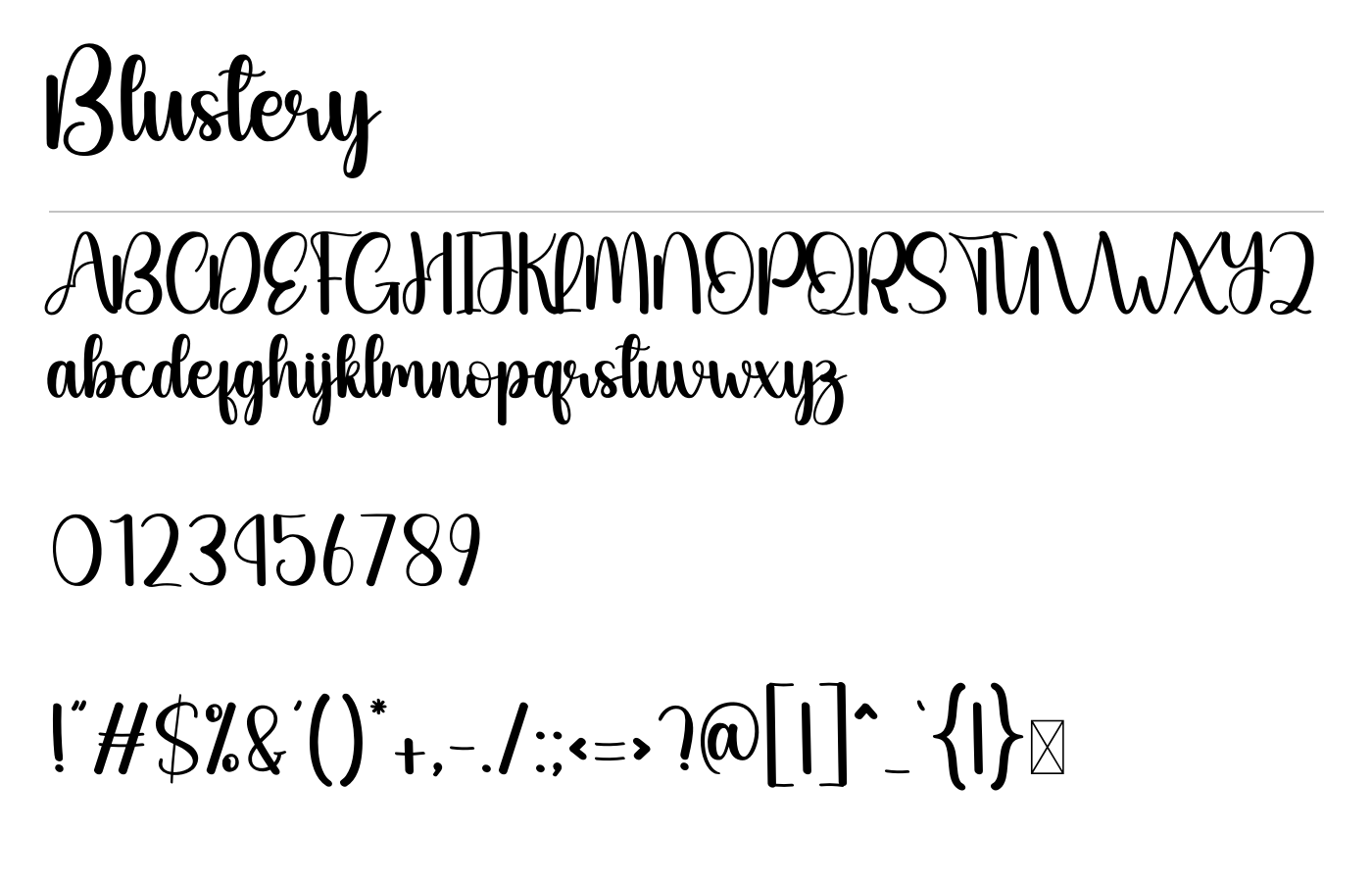 Blustery Font preview