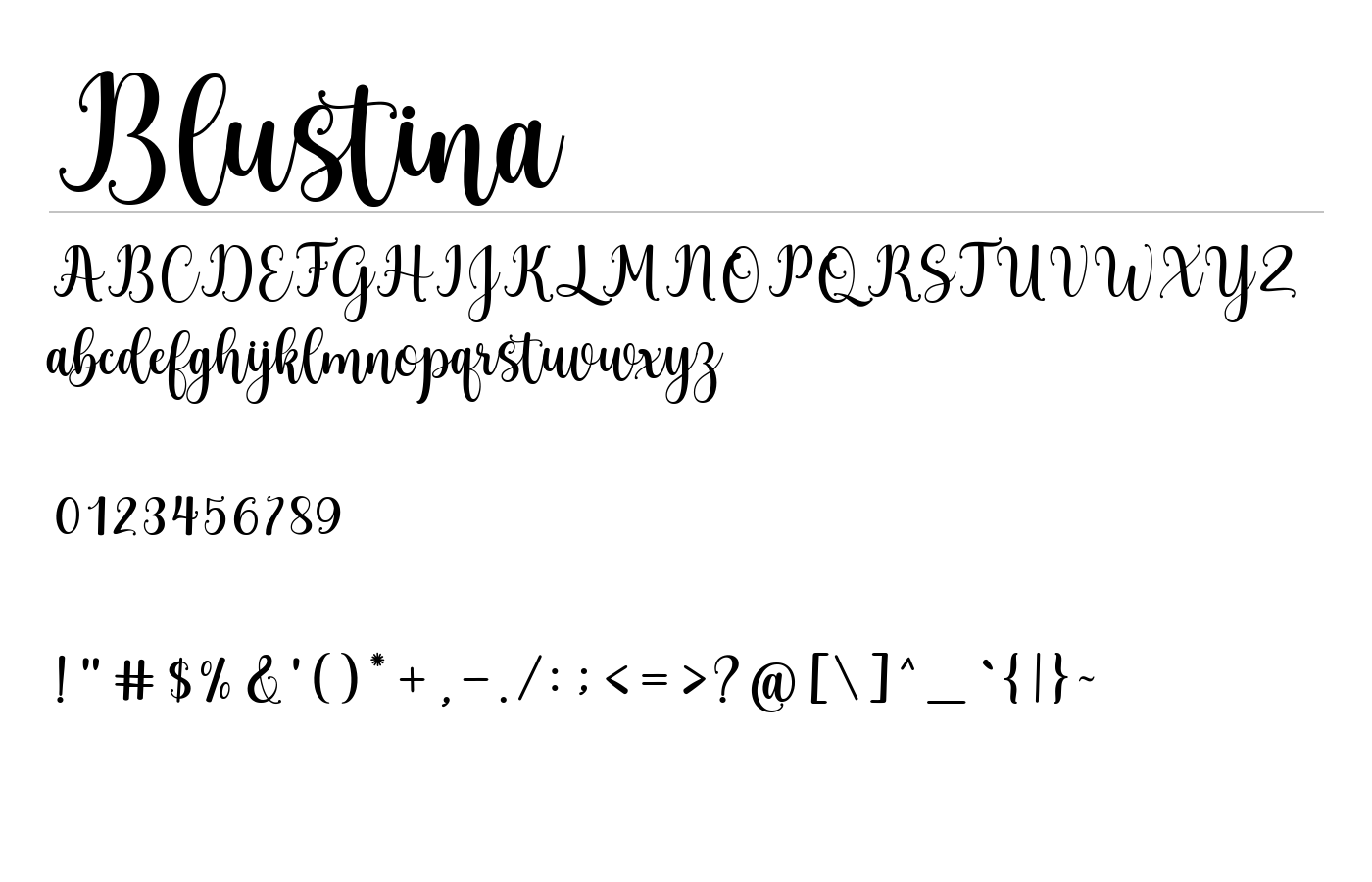 Blustina Font preview