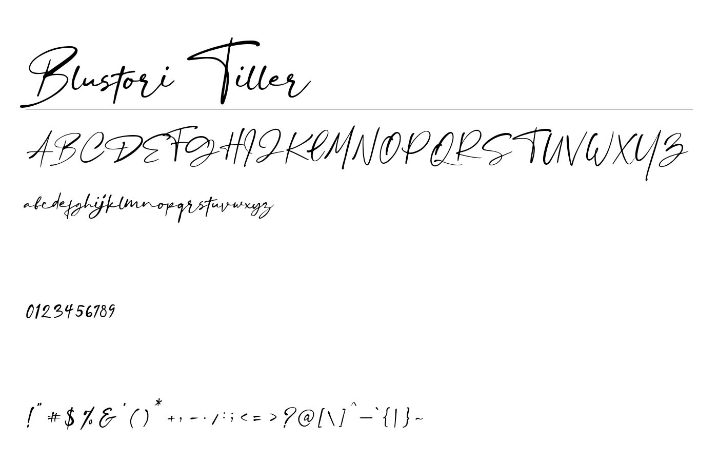 Blustori Tiller Font preview