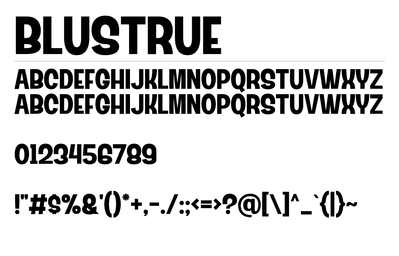 Blustrue Font preview